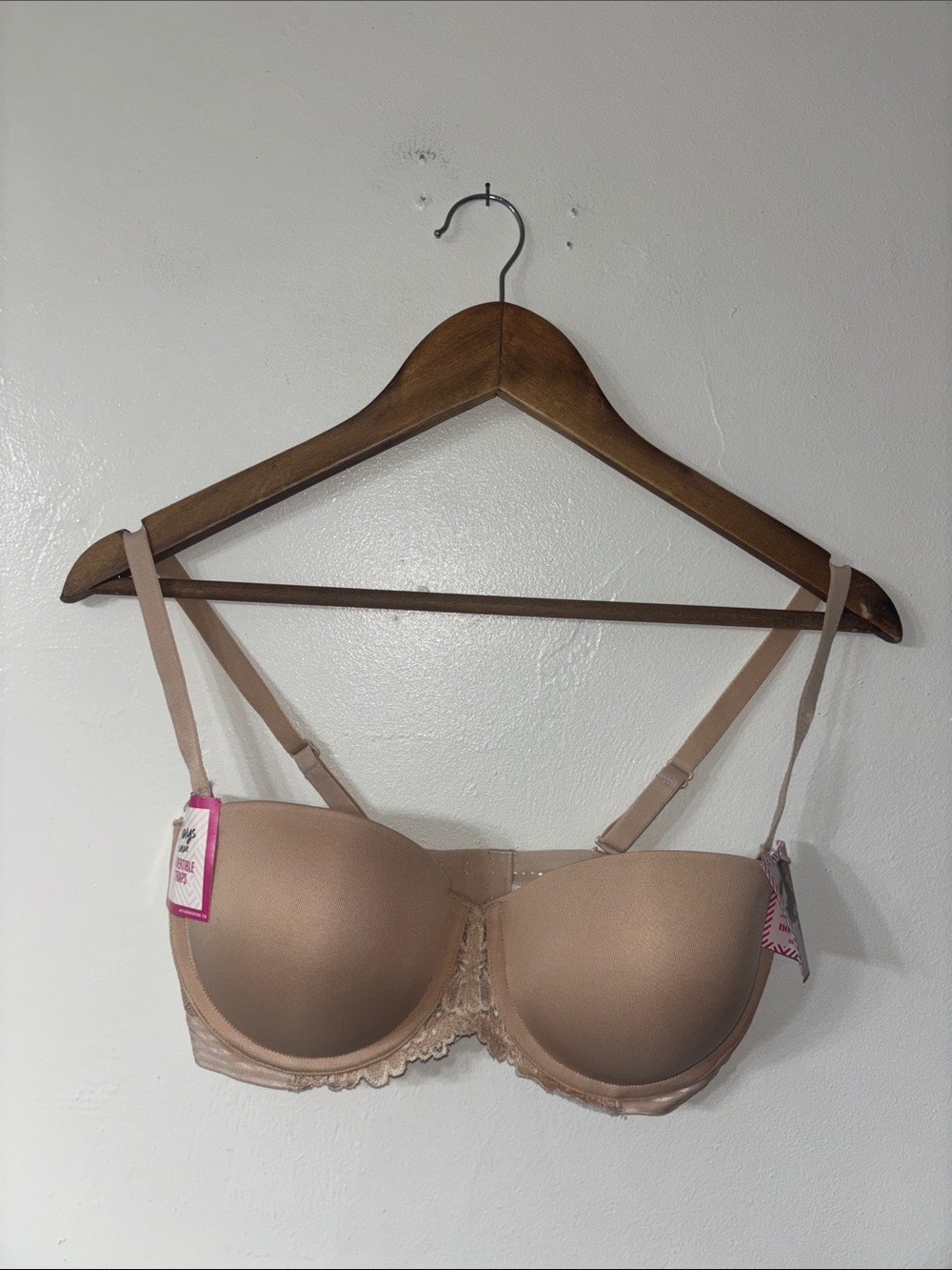 Maidenform Tan Nude Convertible Lace Underwire Bra 36D SE1102 5-Way Straps